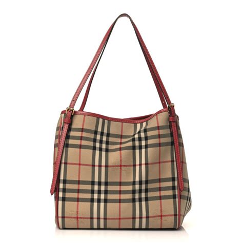 BURBERRY Horseferry Check Small Canterbury Tote Antique 